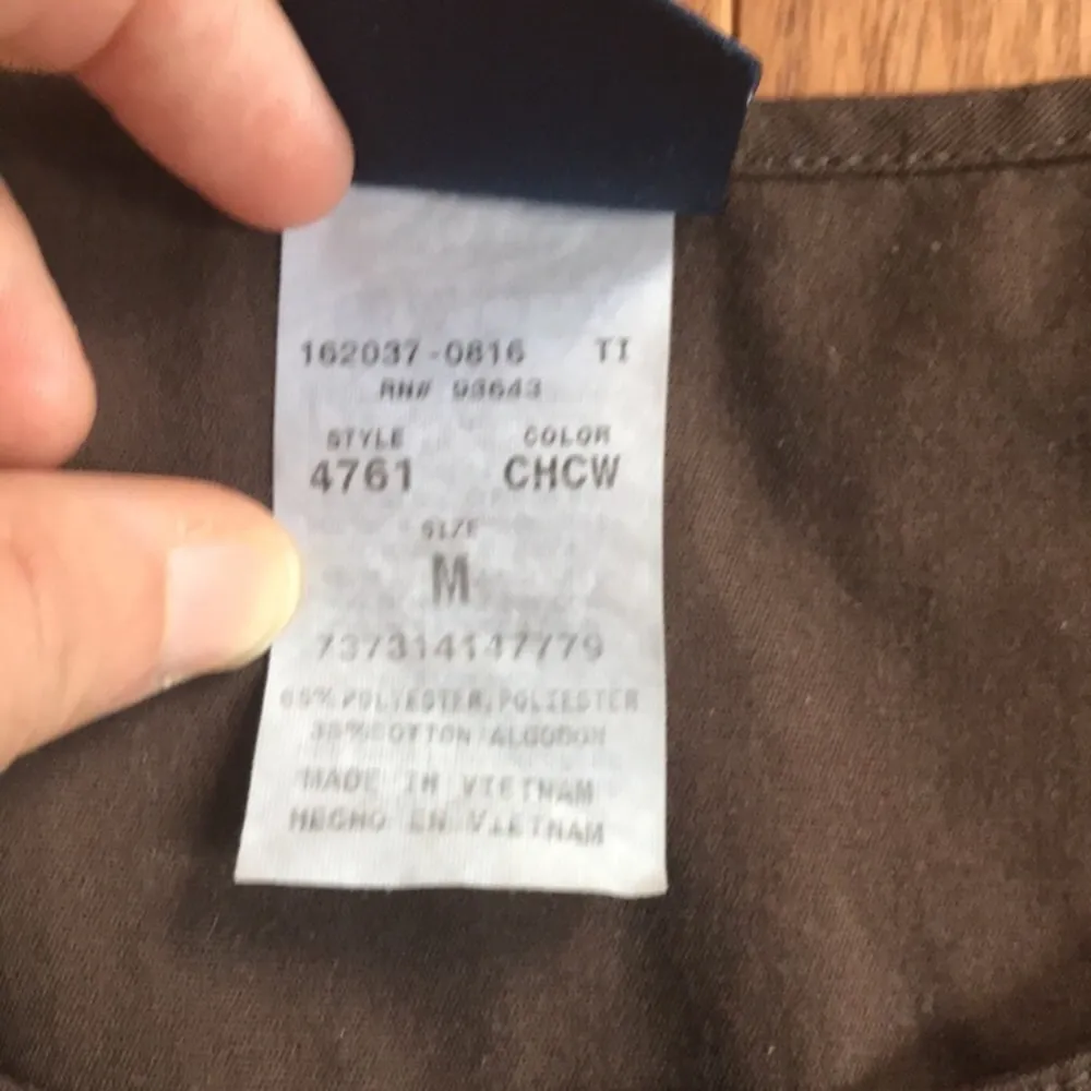 Cherokee chocolate round neck smocked scrub top - Image 4