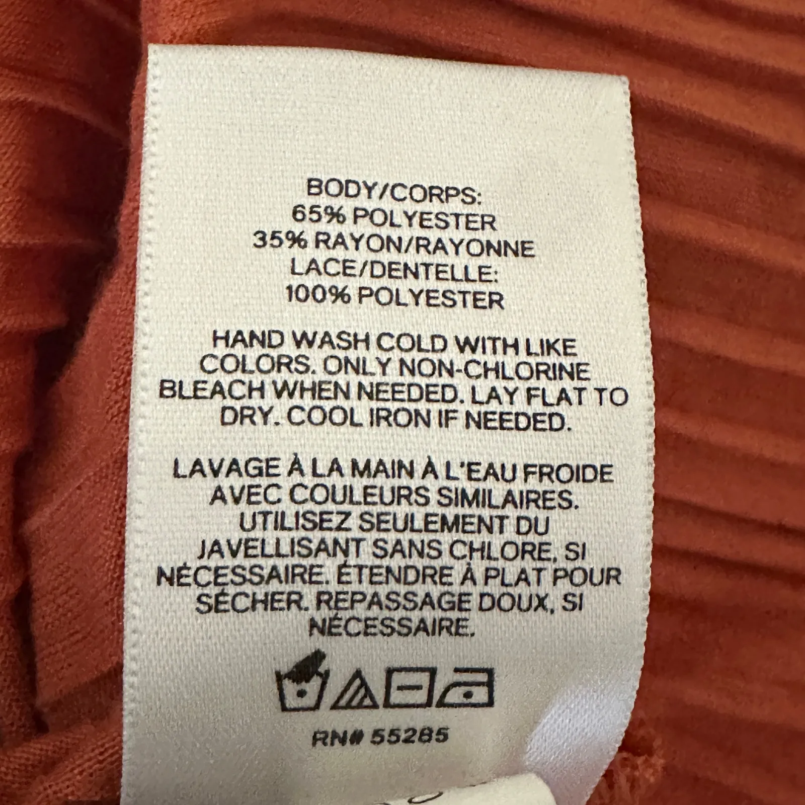 Express Top Womens M Rust Orange Crochet Pleated Boho Peasant Cottagecore Fall - Image 7