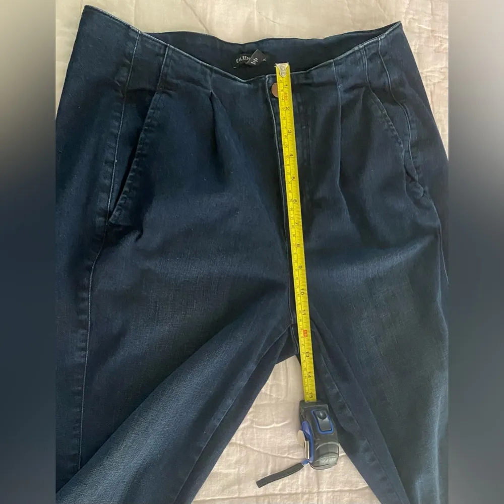 Eileen Fisher Size 10 Jeans Organic Cotton Paperbag Skinny Tapered Preppy Denim - Image 7