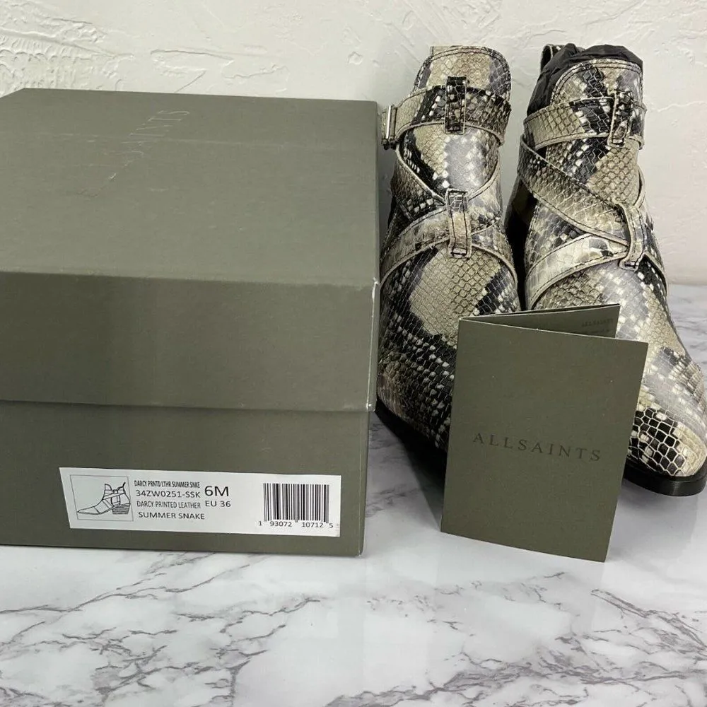 ALLSAINTS  Summer Snake Leather Darcy Pointed Bootie 6 - Image 9