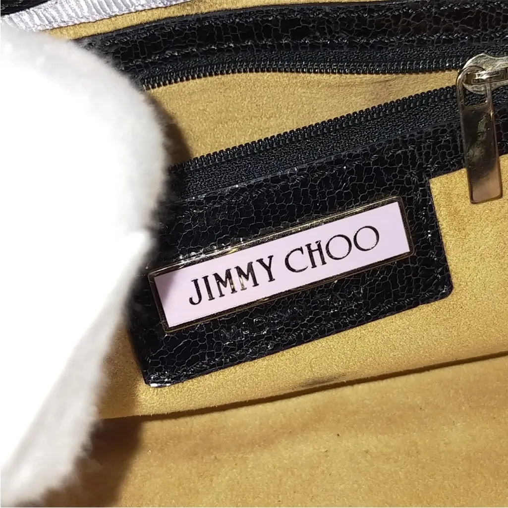 Jimmy Choo Ramona Black Snakeskin Leather Shoulder Bag EUC - Image 7