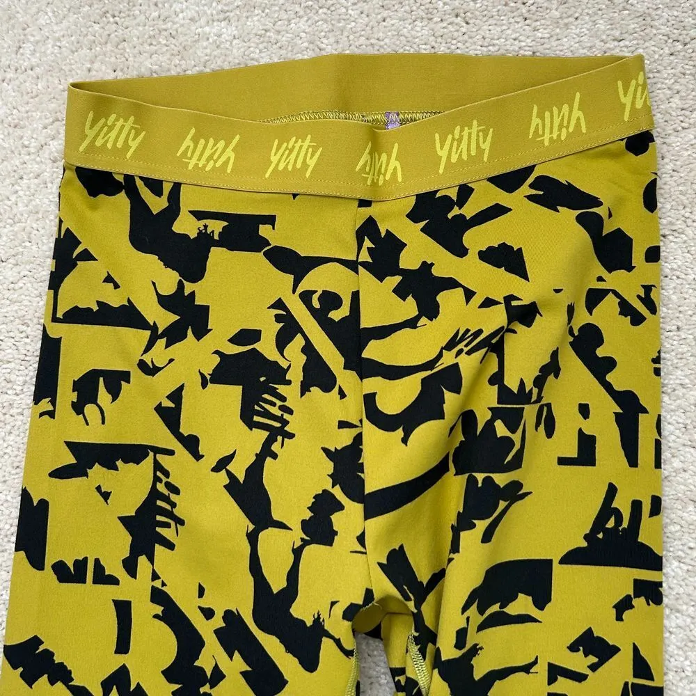 Yitty Yellow Abstract Print Athletic Leggings Workout Compression Pants Size S - Image 2