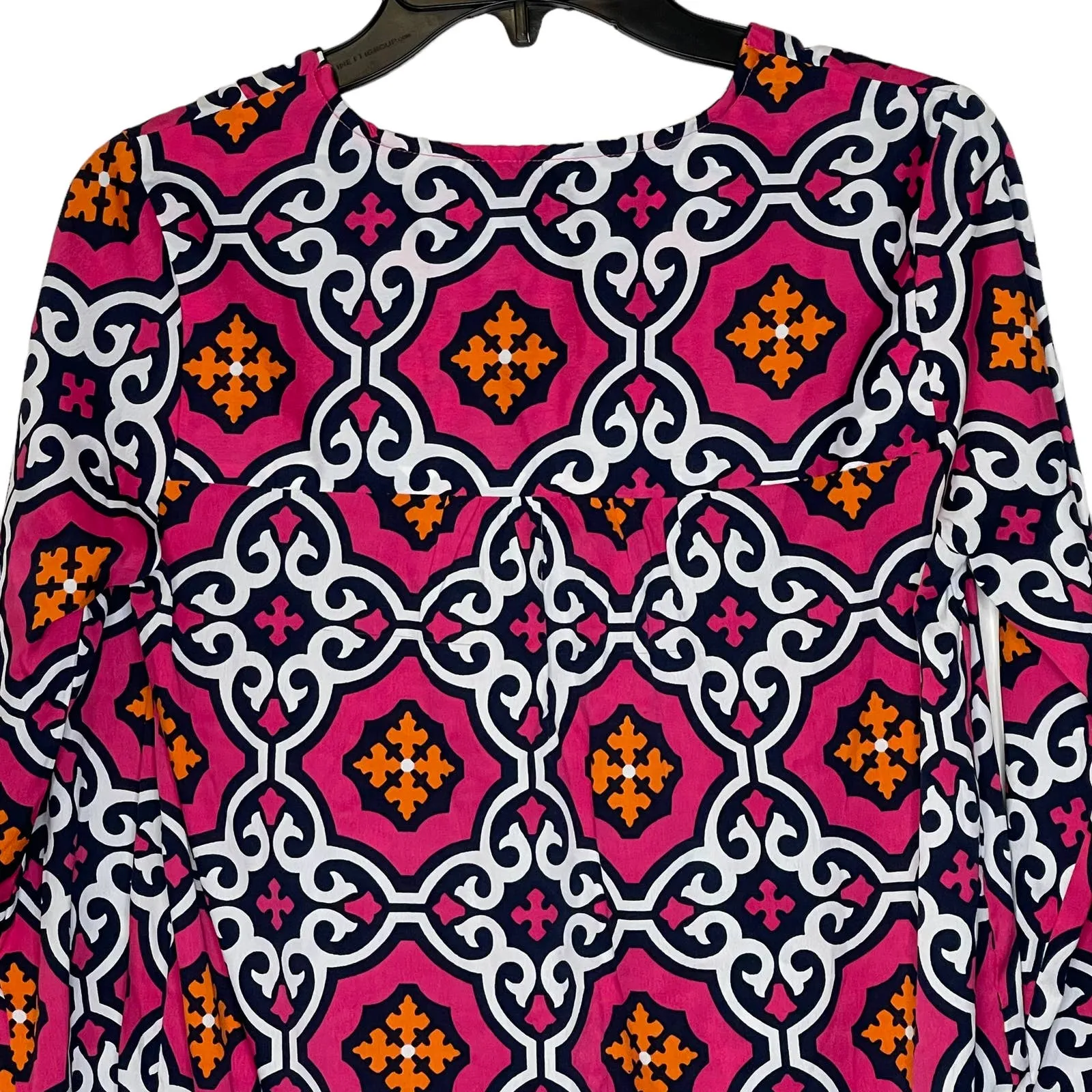 Buckhead Betties Geometric V-Neck 3/4 Sleeve Shift Dress Multicolor Women Small‎ - Image 7