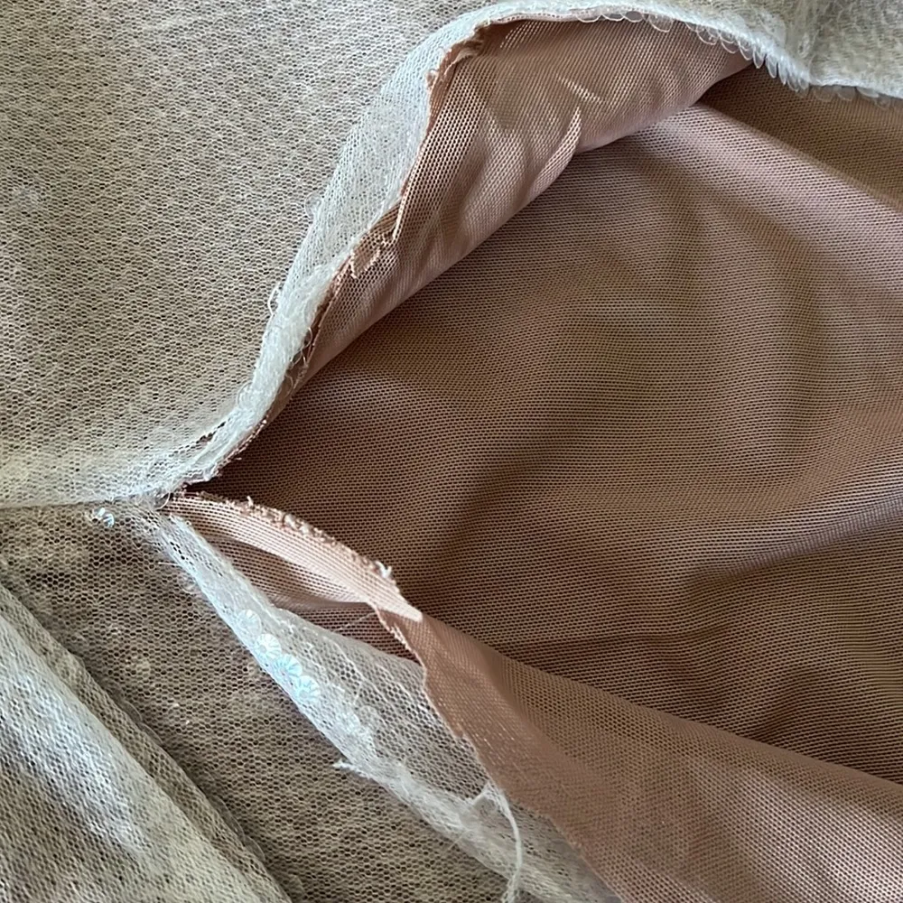 NWT White Fox Misery Business Maxi Dress White Sequin Gown Medium - Image 6