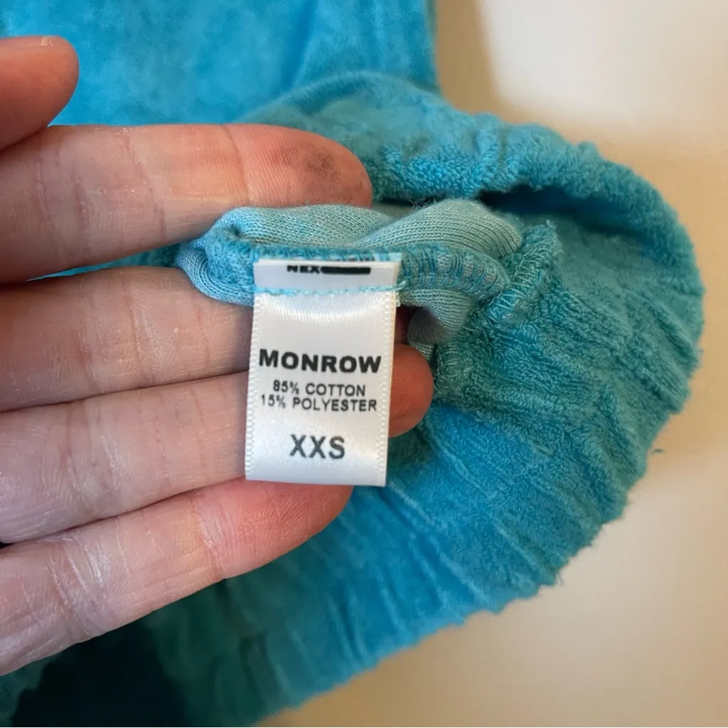 Monrow Turquoise Sleeveless Crop Top Blue Size XXS - Image 4