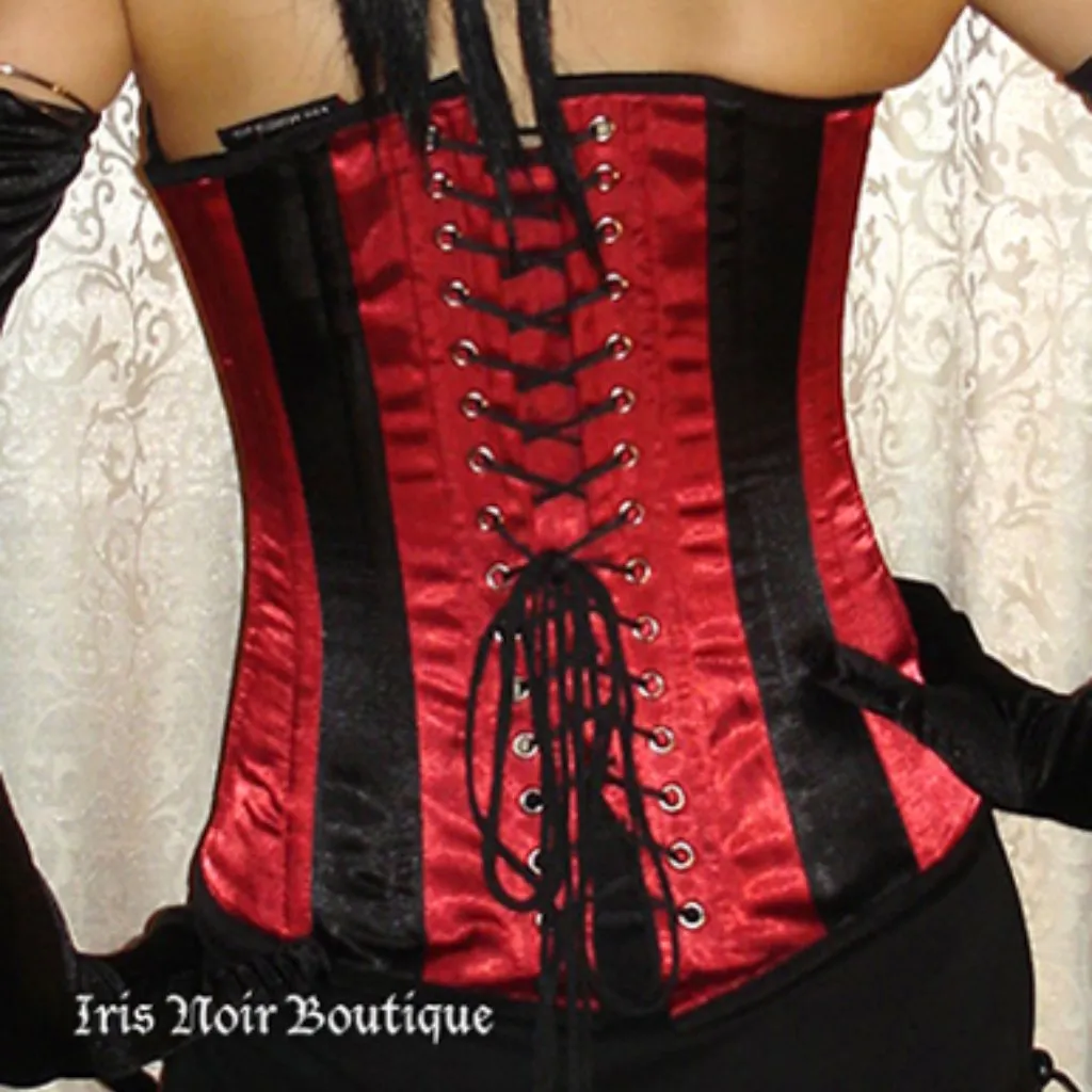Heavy Red Gothic Victorian Infernal Cabaret Gothic Steampunk Burlesque Corset S - Image 4