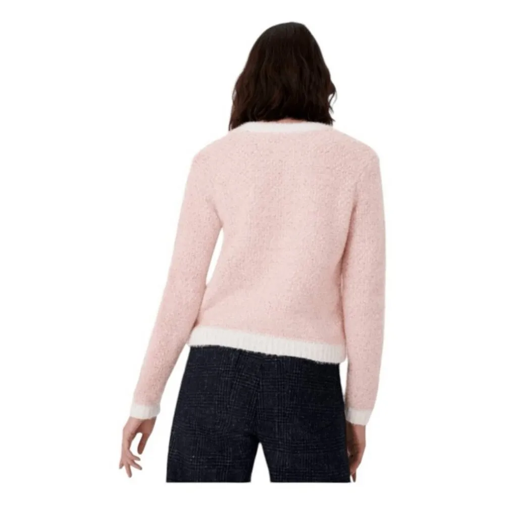 💕MAJE💕 Mission Sequin Embellished Stretch Knit Cardigan ~ Pale Pink - Image 7