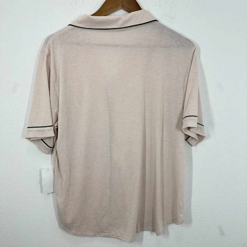 Flora by Flora Nikrooz Stretch‎ Jersey Knit Mauve Notch Collar Pajama Top Size L - Image 2