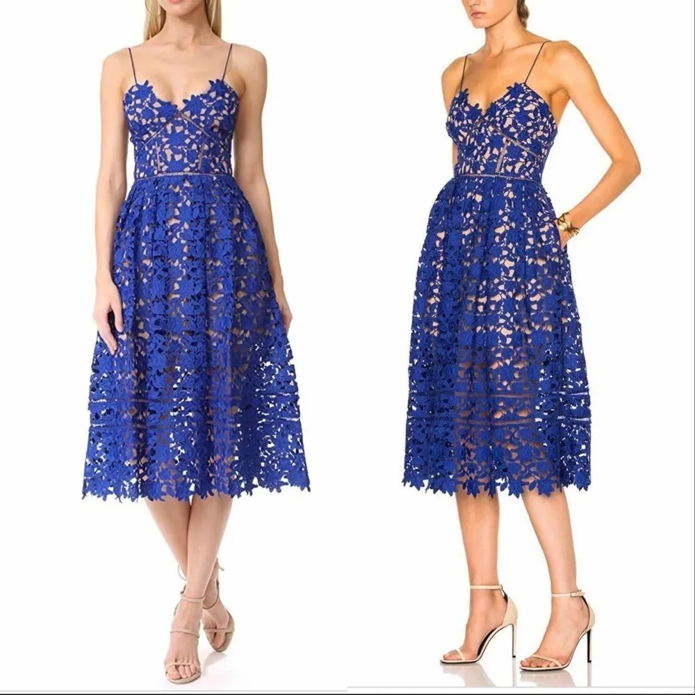 Self Portrait Cobalt Blue Azalea Dress Size 8 - Image 4