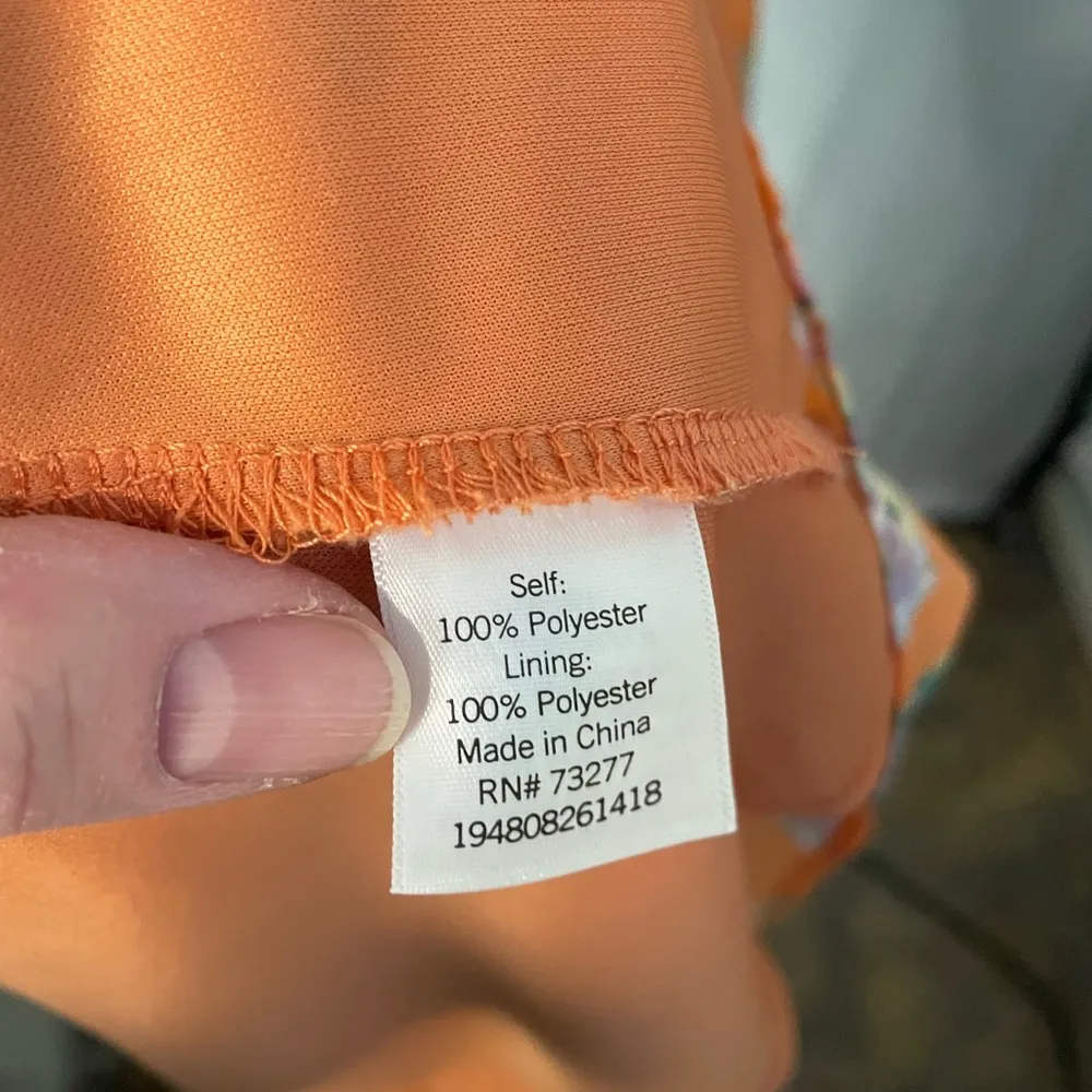 Lauren Conrad‎ Orange Floral MIDI Dress size small - Image 11