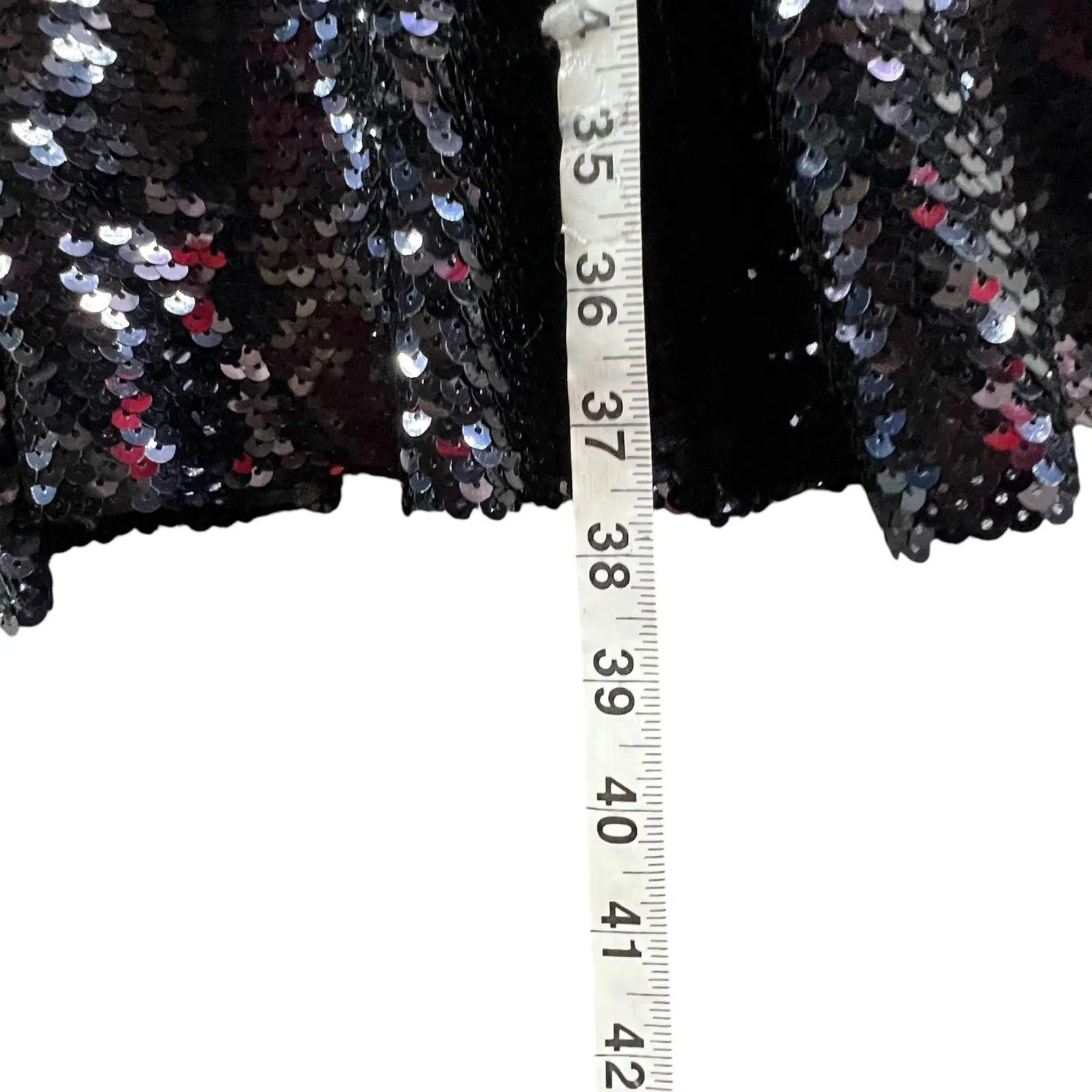 Free People Sequin Illusion Dress L Black Fit Flare Cocktail Goth Glam Showgirl - Image 10