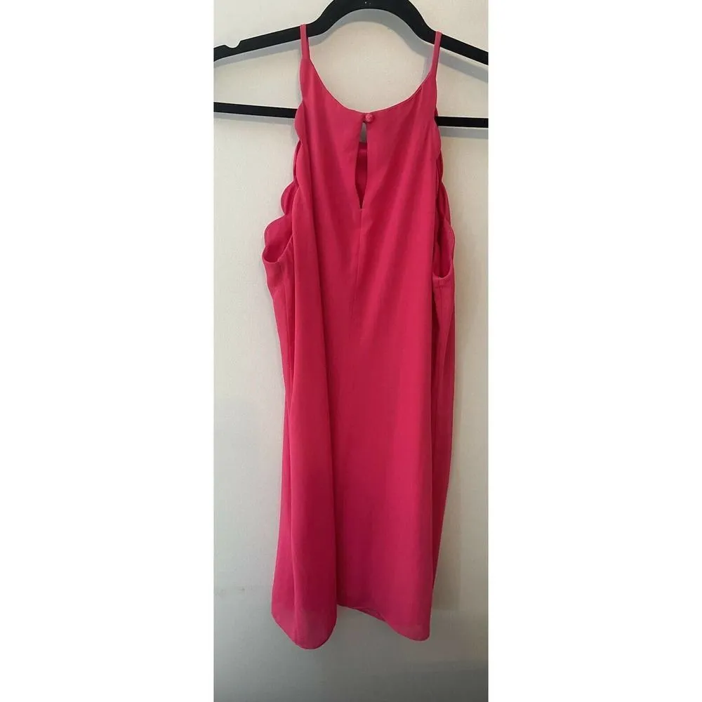 BCX Women's Dress Size Large Berry Pink Scallop Trim Top Spaghetti Straps - Image 2