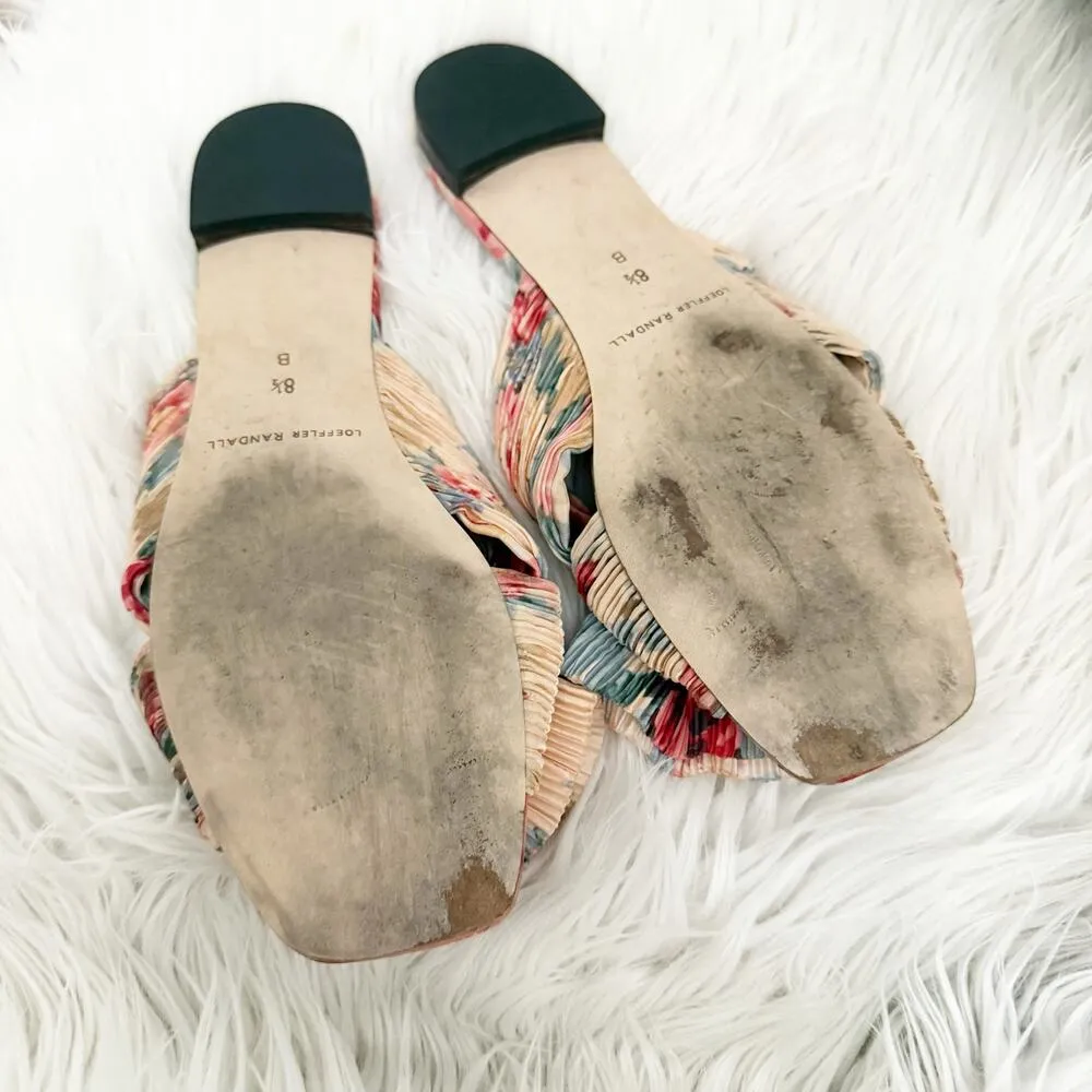 LOEFFLER RANDALL x ANTHROPOLOGIE | Daphne Floral Pleated Flat Sandals | Size 8.5 - Image 5