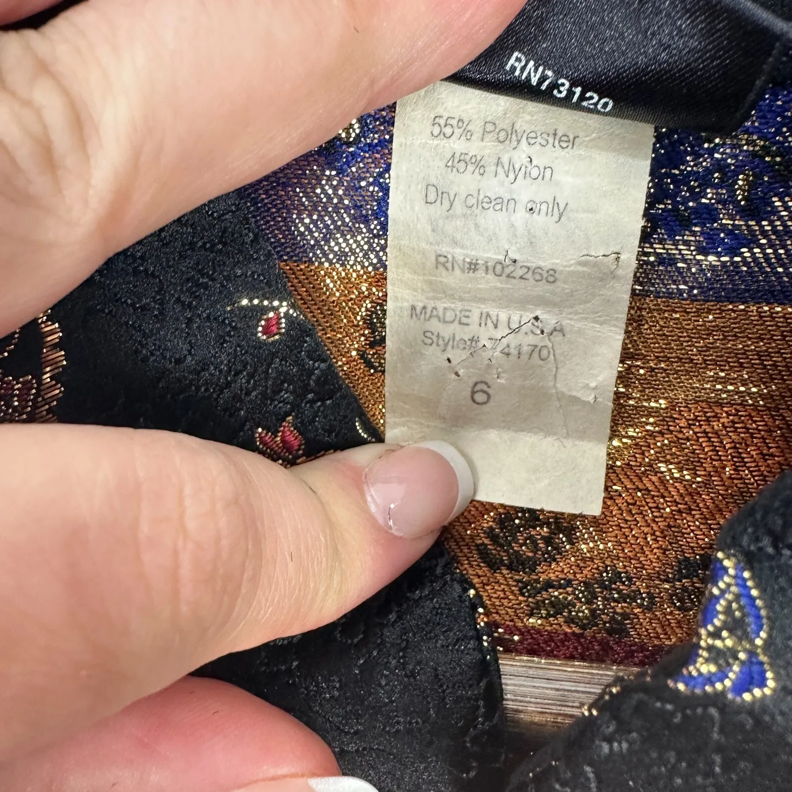 Frederick's Hollywood Brocade Jacket‎ Women 6 Black Gold Floral Y2K Whimsigoth - Image 4