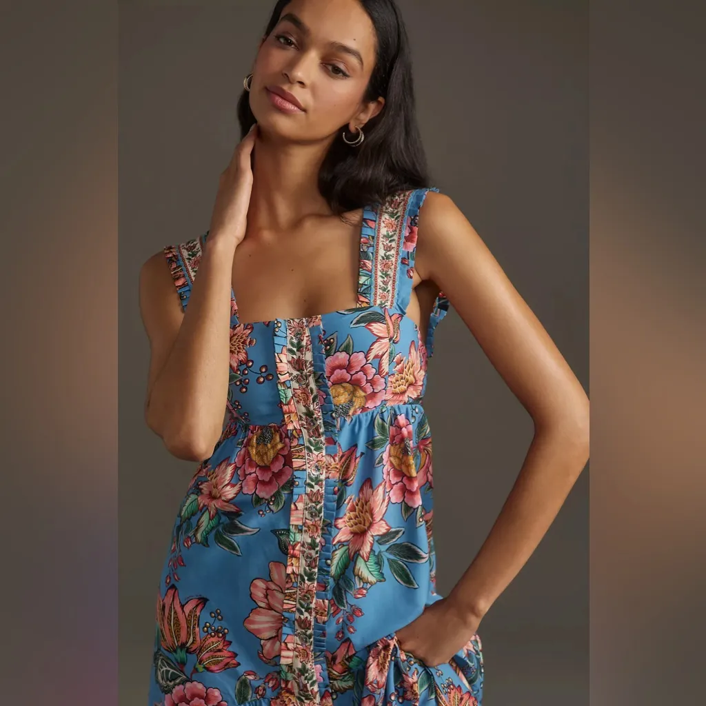 Farm Rio Wonderful Bouquet Sleeveless Midi Dress, Size X-Small, $285 - Image 2
