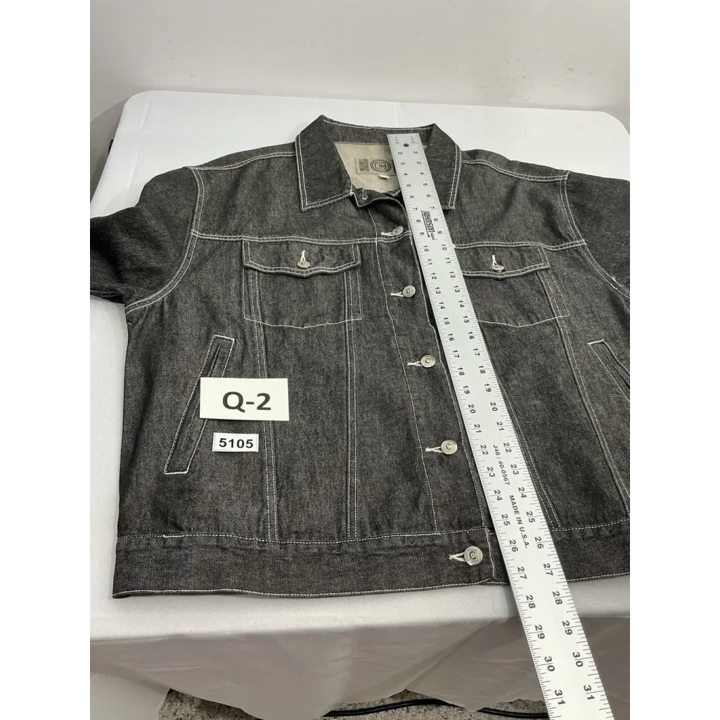 Womans Crest Jeans Denim Trucker Jacket 2 XL Black Size XXL - Image 7