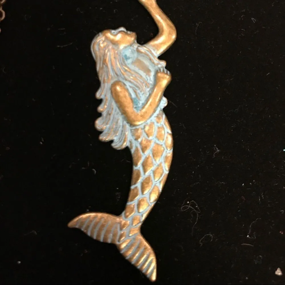 MERMAID CHARM NECKLACE Nautical Beach Jewelry - Image 7