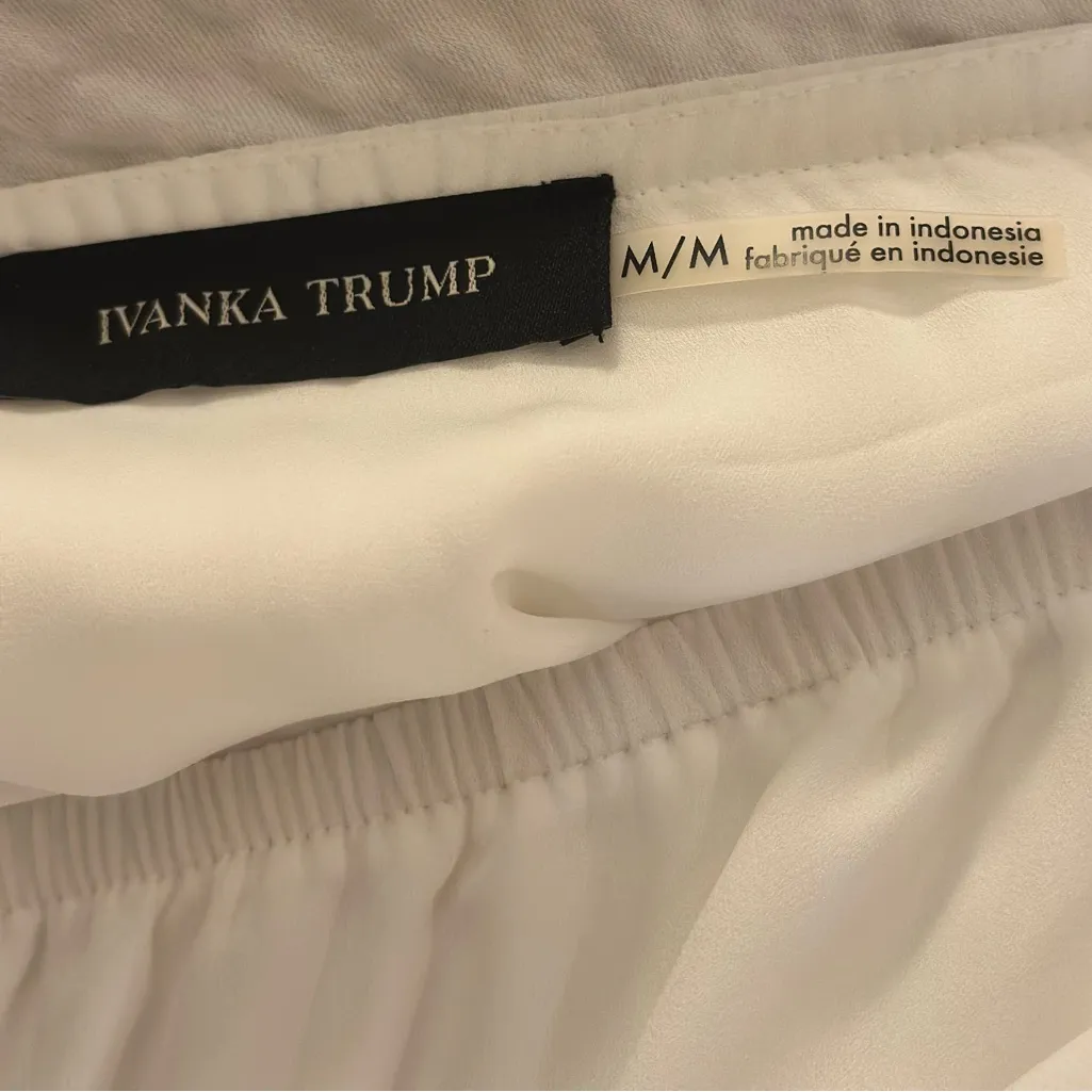 Ivanka Trump Cream Ruffled Off-Shoulder Blouse - Image 5