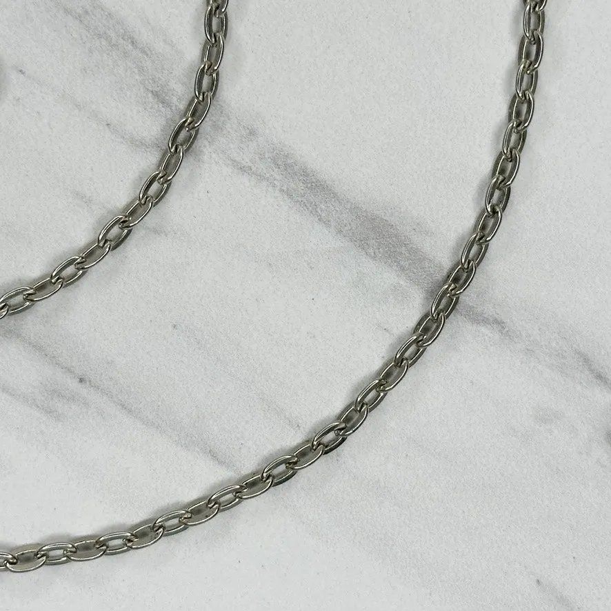 Silver Tone Oval Link Chain Purse Strap 46" Crossbody Bag Replacement ✨ - Image 6