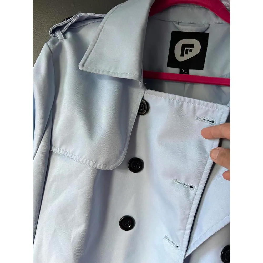 Stylish Light Blue Trench Coat - Image 4
