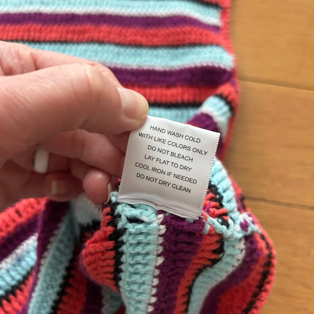 Altar’d State Crochet Crop Top Size Large Sleeveless Yarn Granny Knit Boho Retro - Image 5