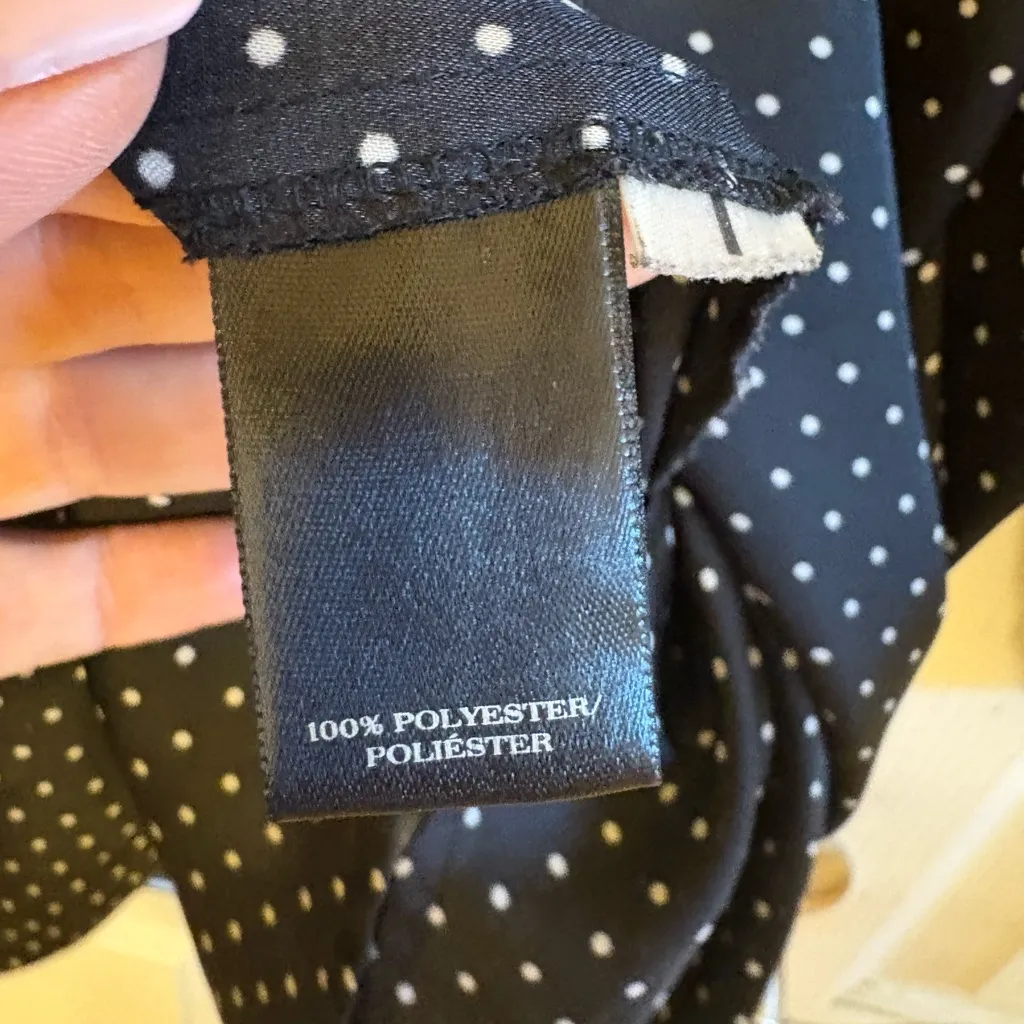 Ann Taylor Black and White Polka Dot Blouse - Image 7