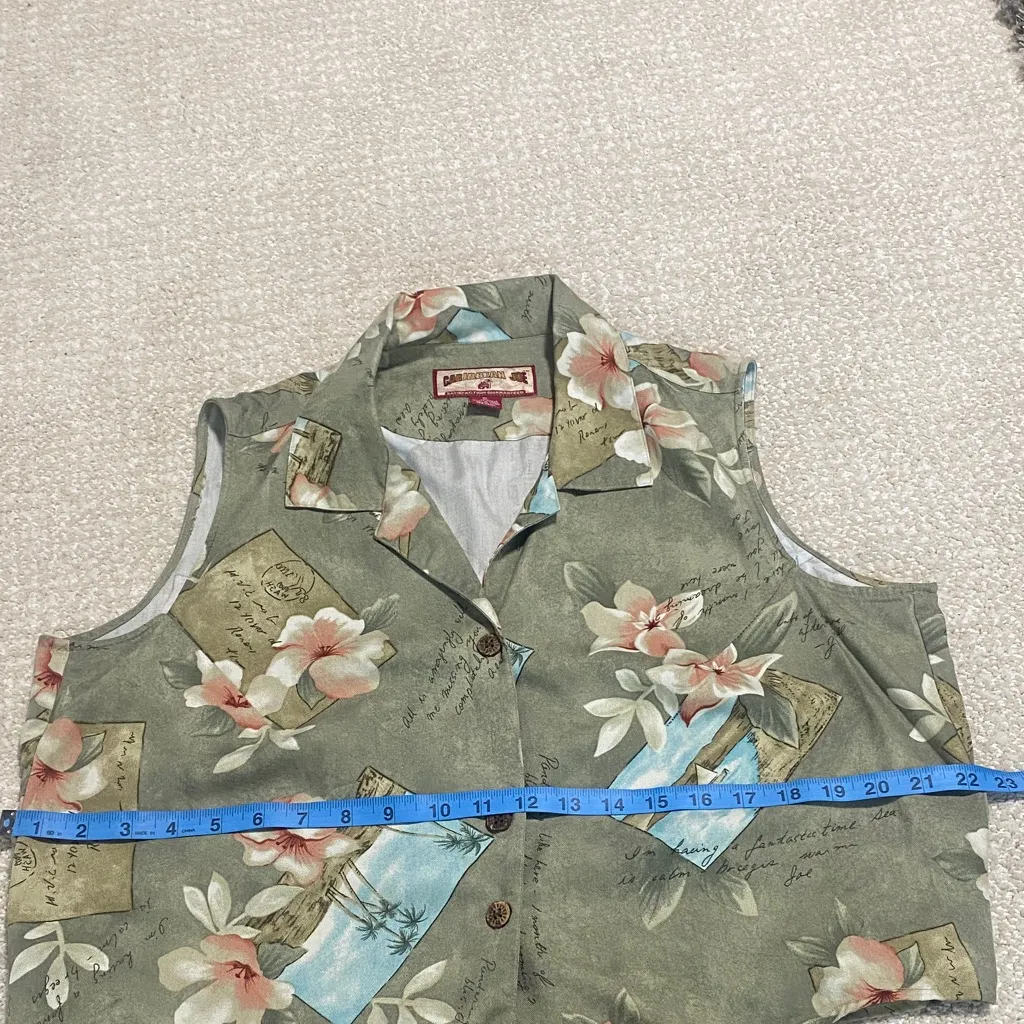 Caribbean Joe Olive Floral Crop Top - Image 8