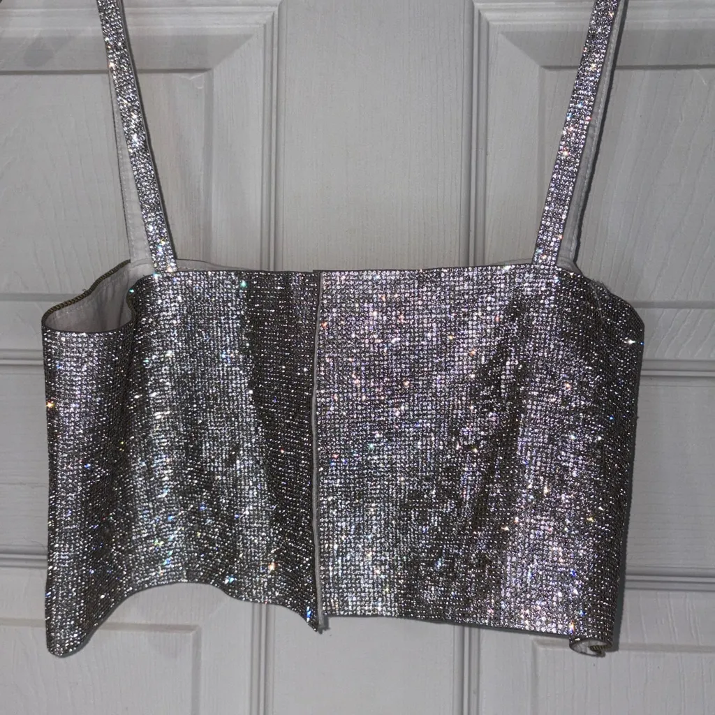 G/FORE Glittering Silver Tank Top - Image 3