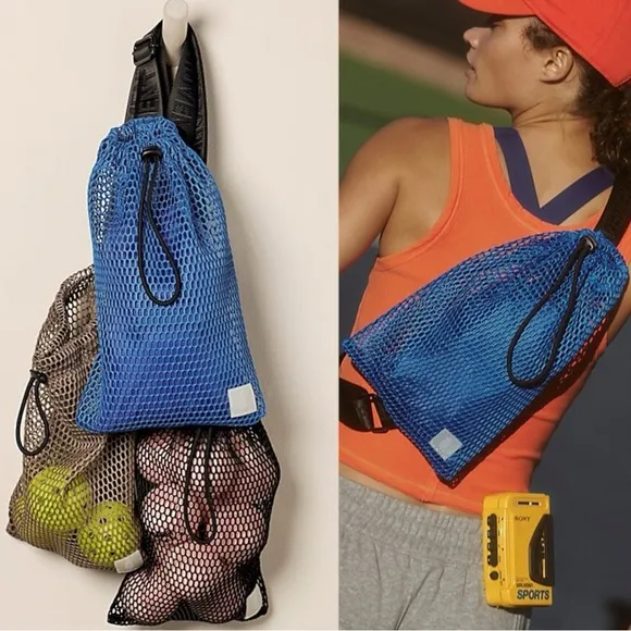 Free People FP Movement Mini Mesh Sling Bag in Lapis Royal Blue NWOT New - Image 2