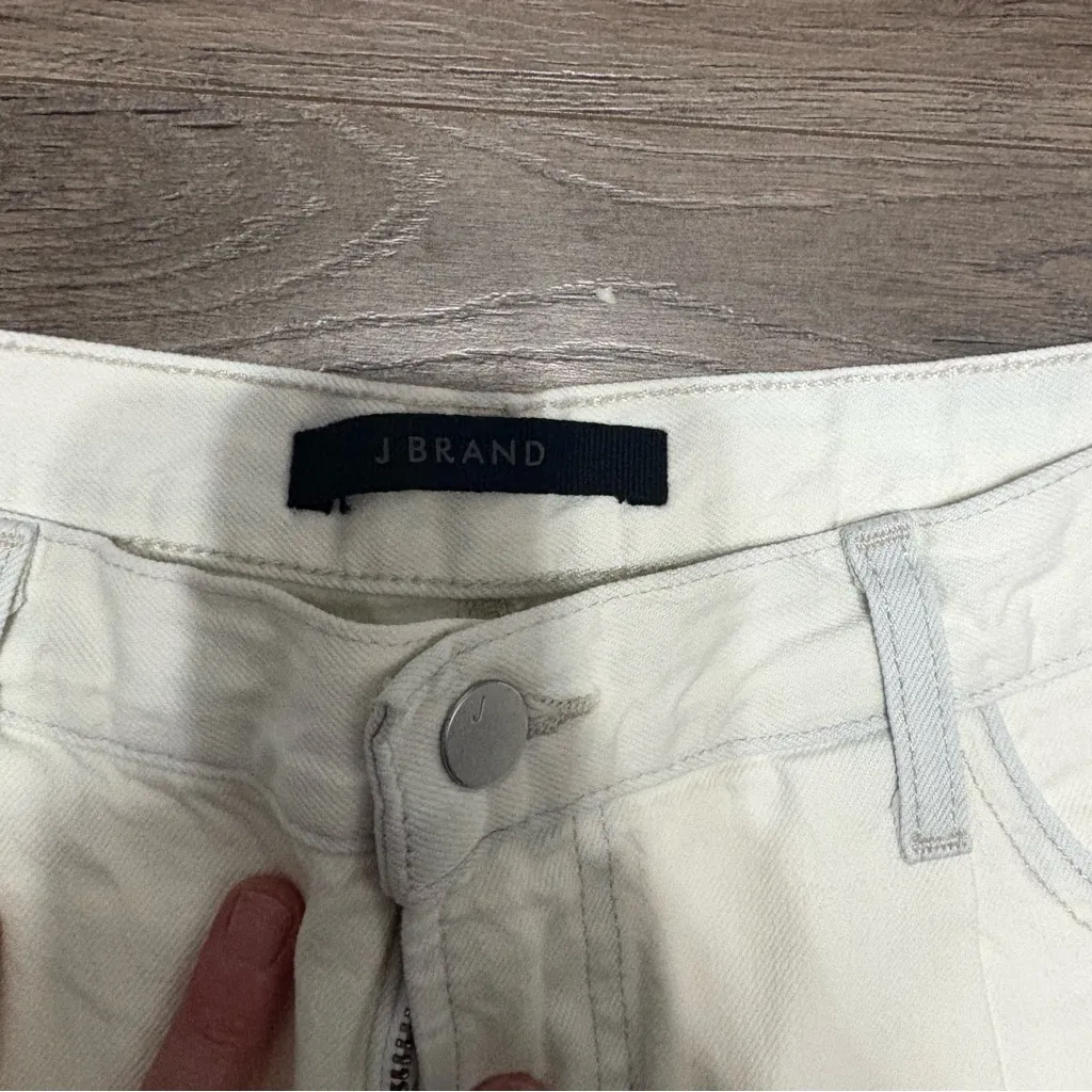 J Brand Pleated Peg High-Rise Tapered Jeans White Women’s Size 31 NWT NEW - Image 2