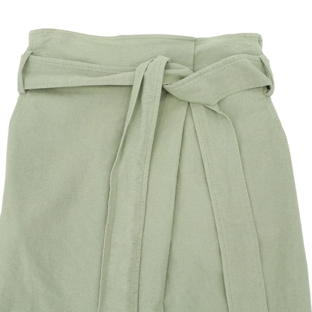 Anthropologie Felisa Paperbag Waisted Moss Green Pencil Skirt Faux Wrap Maeve M - Image 3