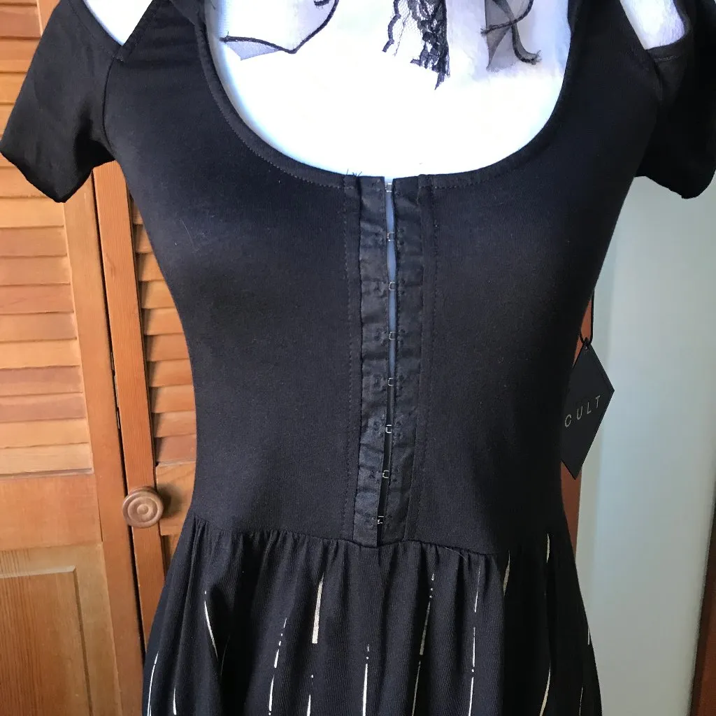 Vintage Lip Service Goth Punk Visual Kei Occult Wicca Black Hooded Cross Dress S - Image 3