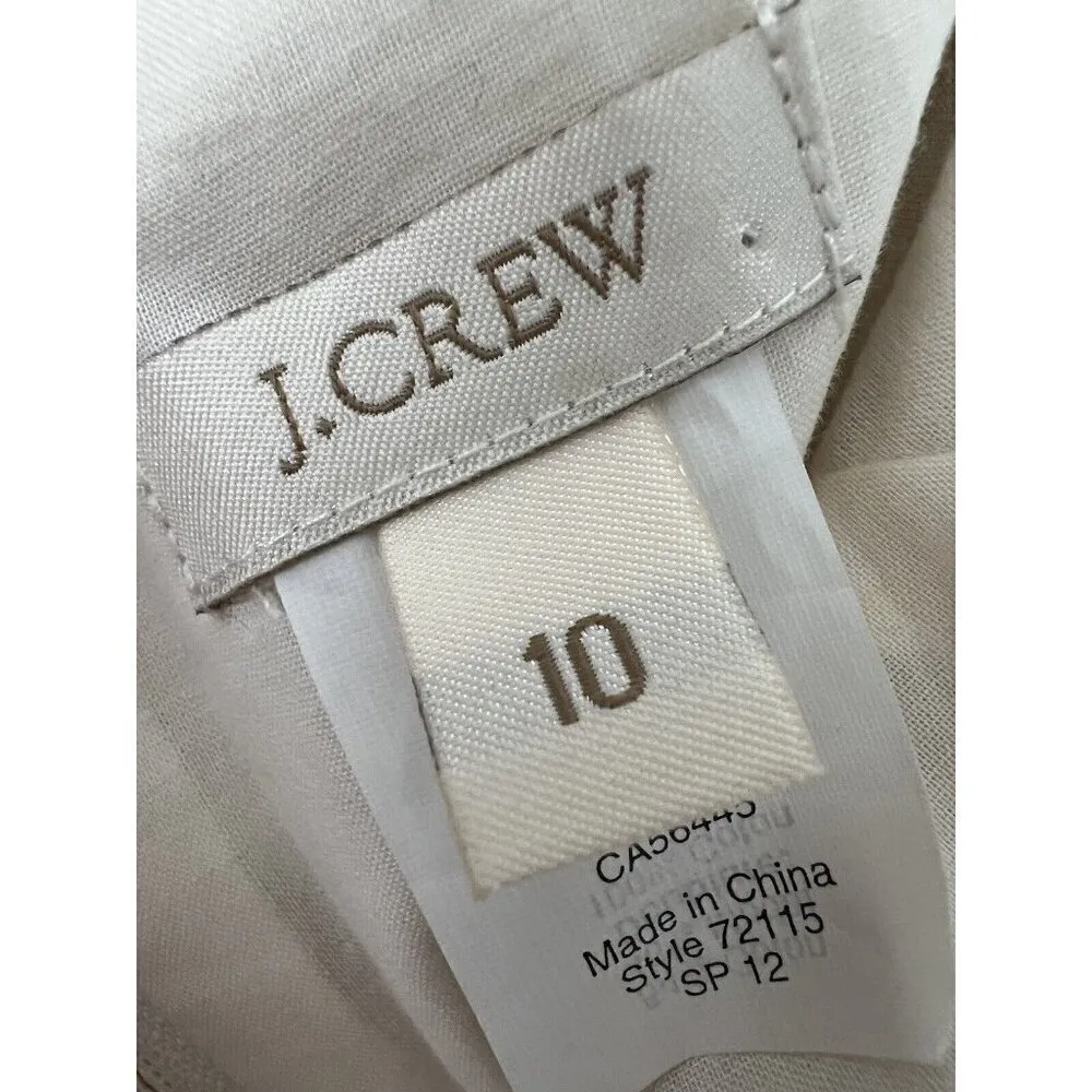 J.CREW Floral Embroidered Strapless Dress Ivory Blue MODAL Size 10 - Image 14