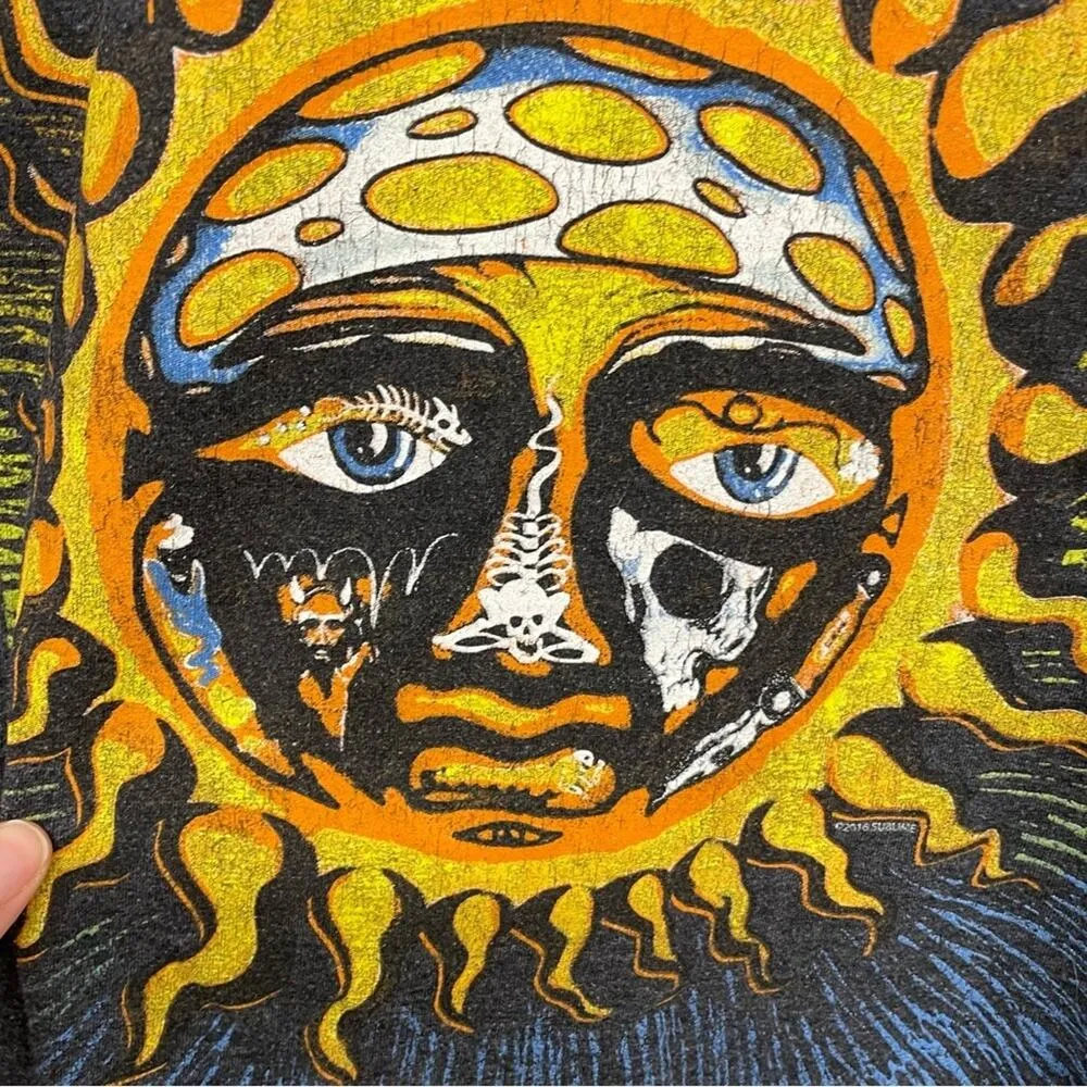 Sublime Grey Short Sleeve Sun Print Graphic Tee Shirt Womens XL Band Casual - Image 5