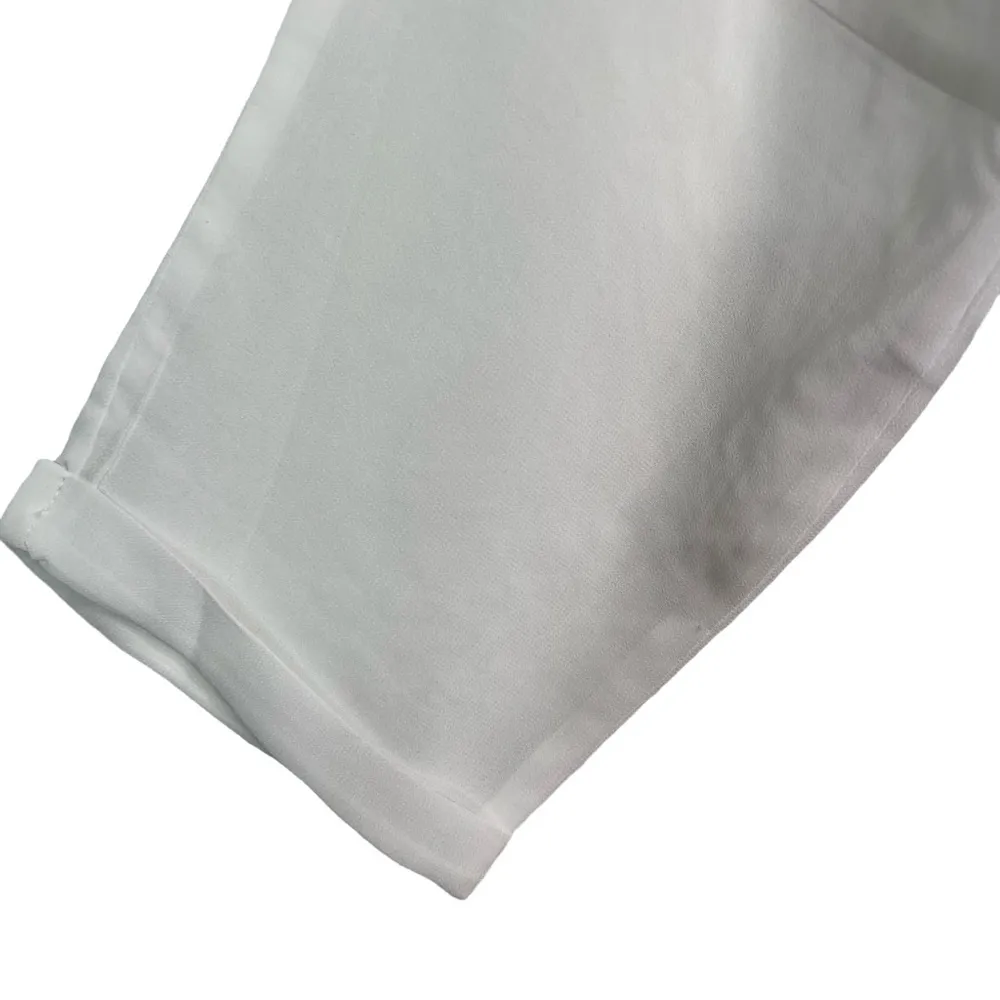 Love Stitch White Sheer Sequin Trim Tunic V Neckline Front Tie NWT S - Image 5