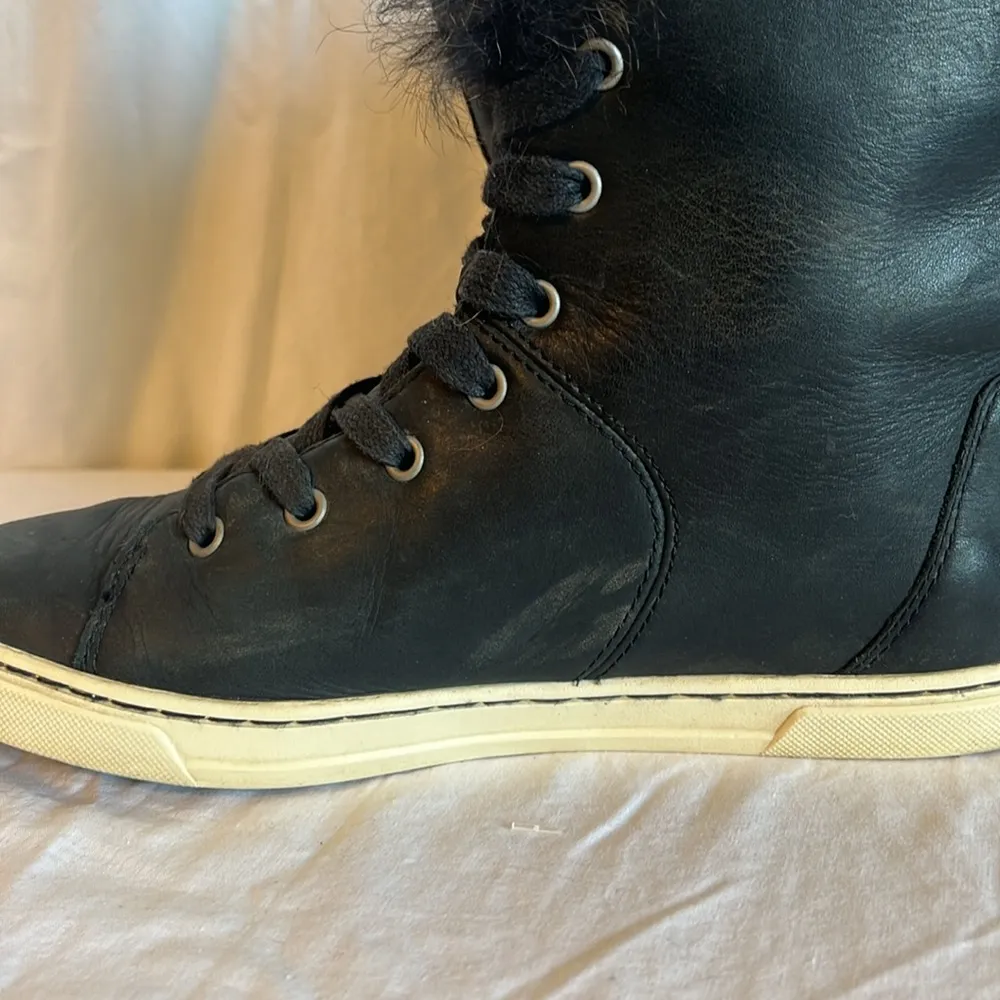 UGG Croft Toscana Fur Lined Leather High Top Lace Up Sneaker Winter Boot - Image 9