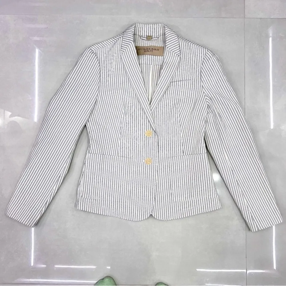 Navy and White Striped Blazer - Image 64