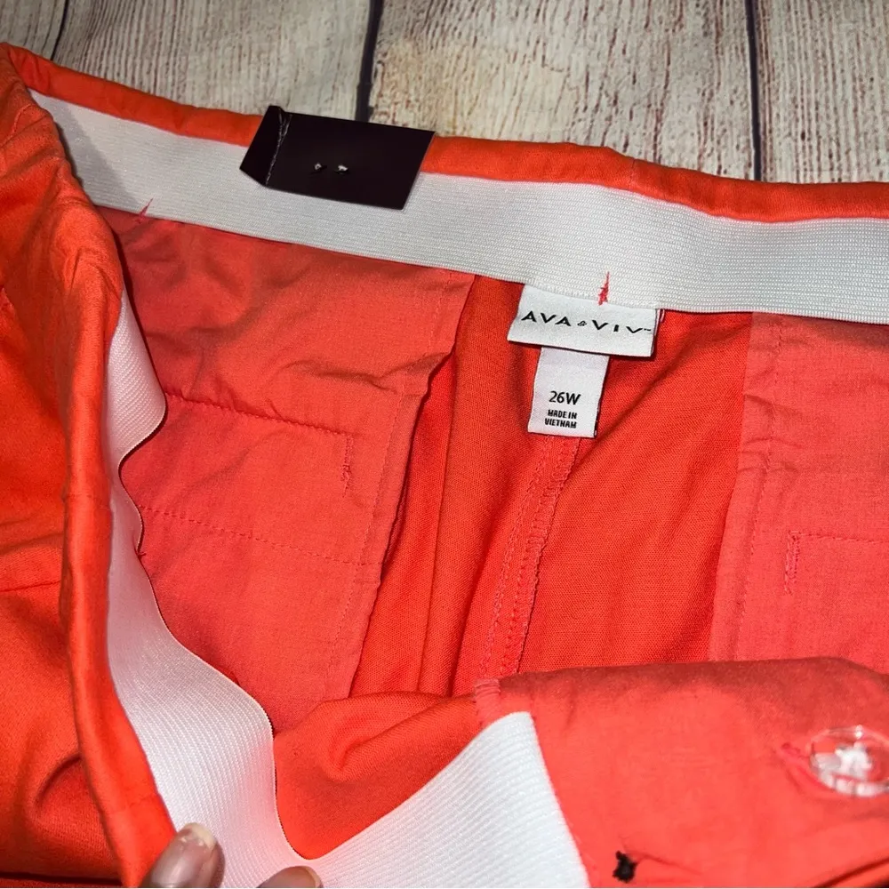 Ava & Viv Women's Plus Size, orange High Rise Tapered Ankle Pants Size 26W - Image 6