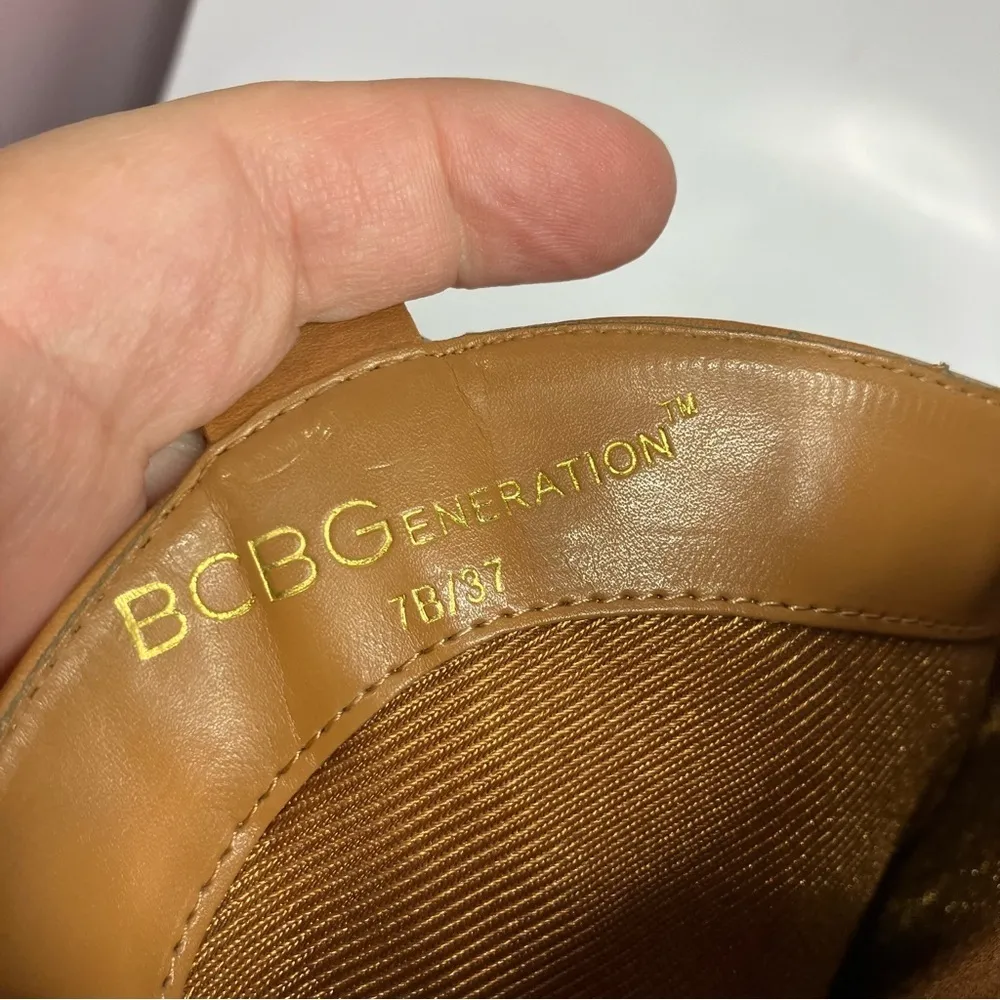 BCBGeneration ‎ tan leather western boots heeled boots size 7 - Image 6