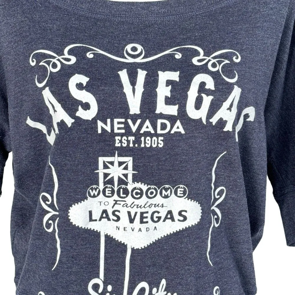 Zenana Outfitters Medium Top Graphic Dolman Sleeve Boat Neck Las Vegas Sin City - Image 2