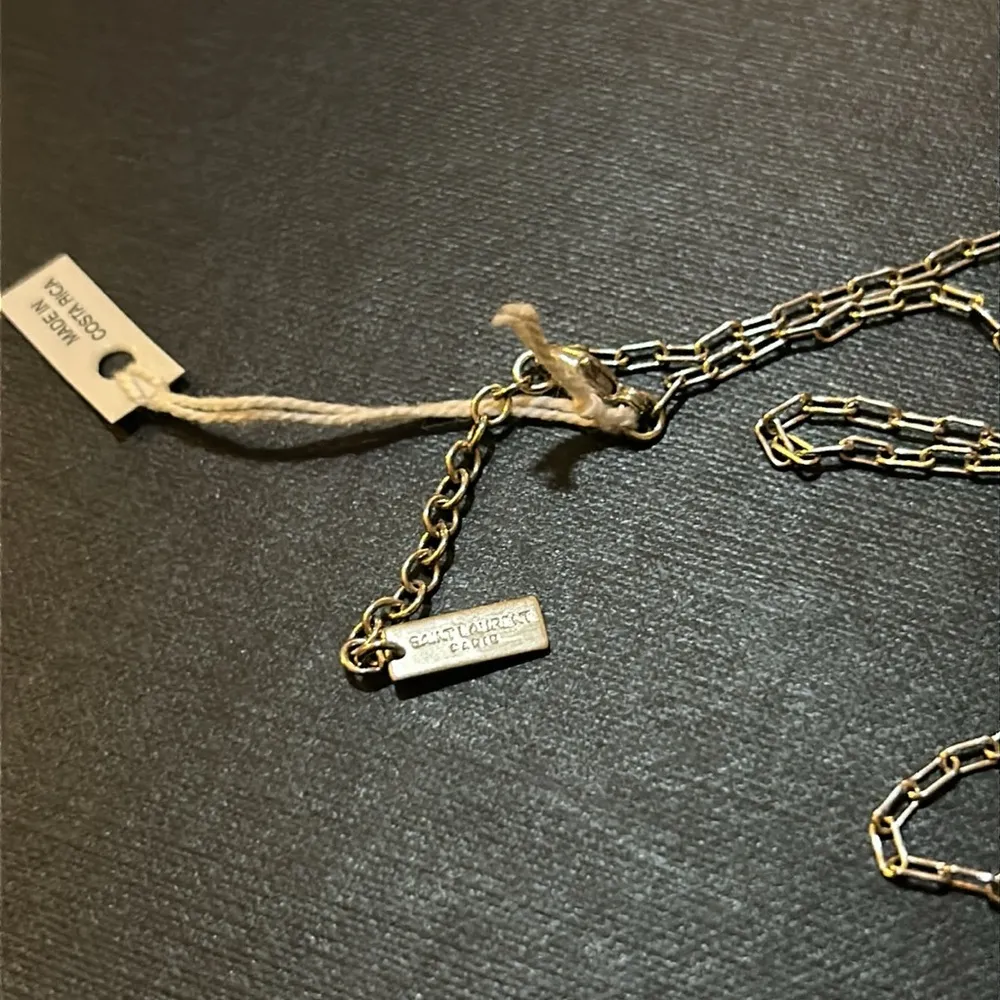 Saint Laurent Short Rectangular Chain Necklace in Metal - Image 6