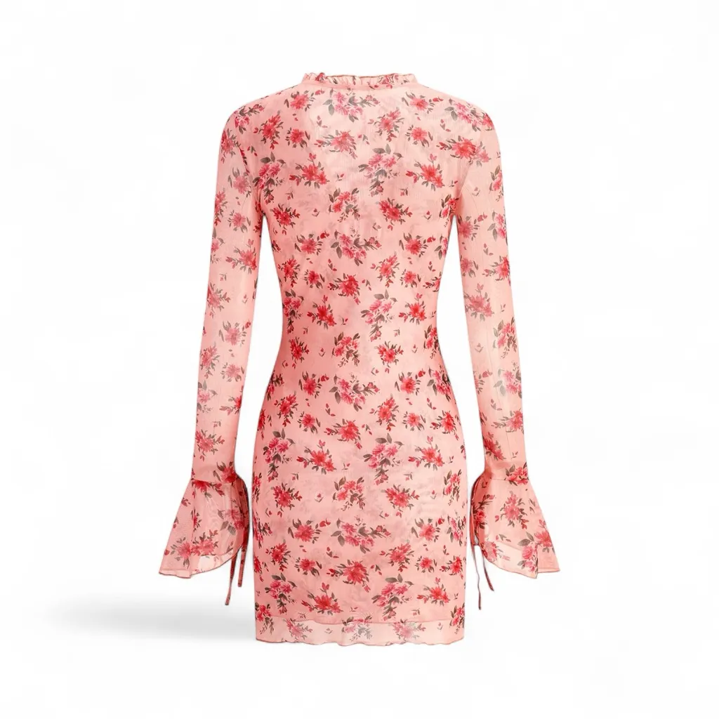 Commense Floral Printed Long Sleeve Dress - Image 3