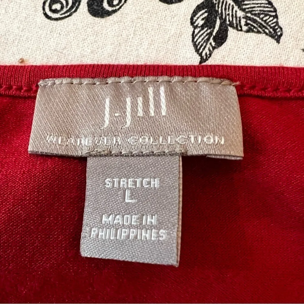 J Jill Wearever Red Sleeveless Top L & Midi Skirt Set Size S Stretch Two Piece Size L - Image 8