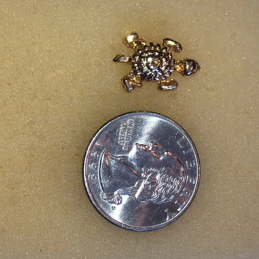Gold Tone Vintage Turtle Scatter Brooch - Image 4