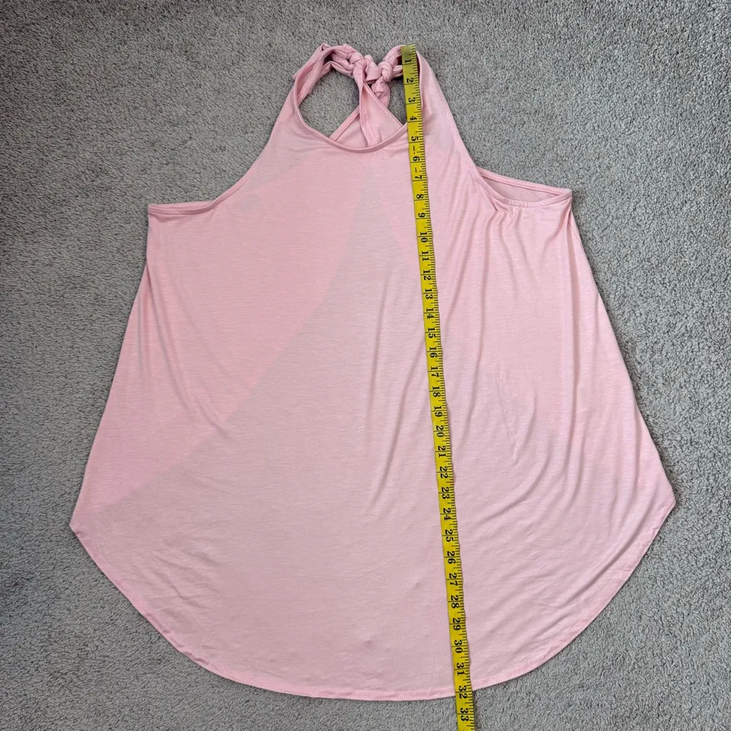 Free People Beach Split Open Back Tank Top Pink M - Image 6