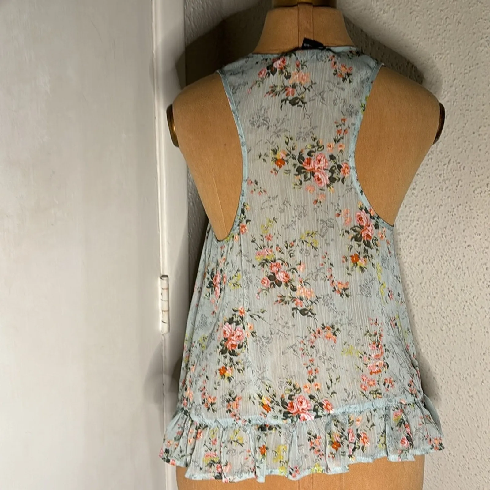 Living Doll Los Angeles Sleeveless Floral Tank S Cottagecore Prairie Fairycore - Image 2