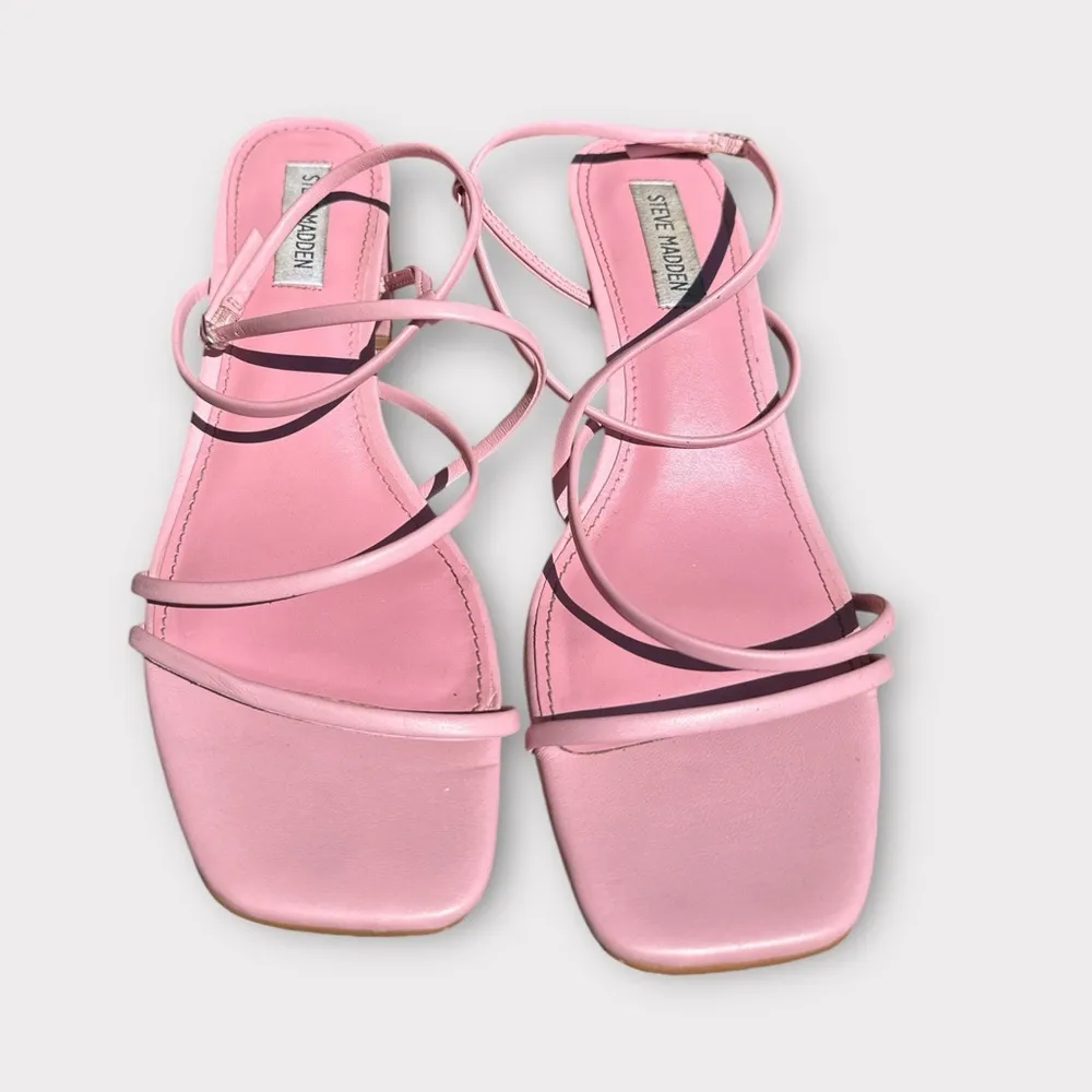 Steve Madden Womens Rianna Faux Leather Strappy Block Heels size 9 - Image 6