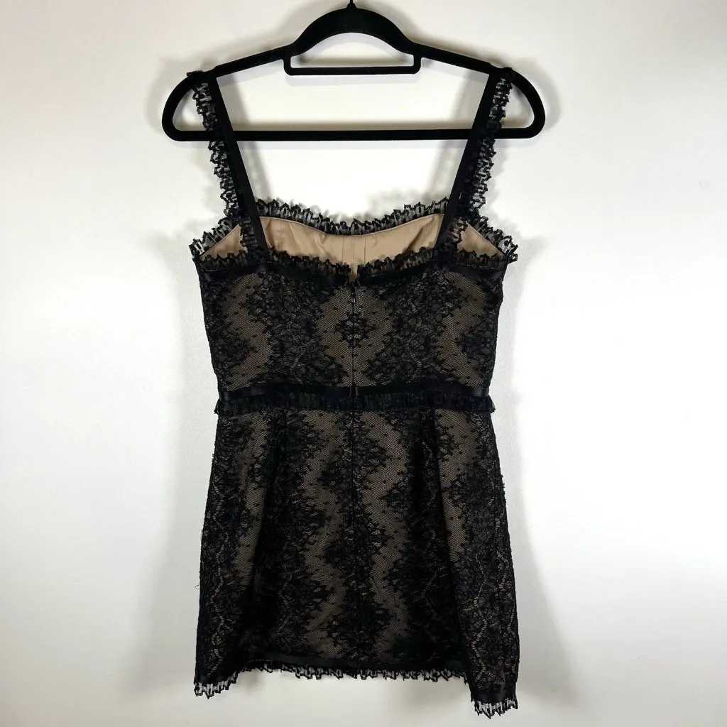 Alexis Tesi Black Lace mini Cocktail dress‎ Size Small Feminine Designer Sexy - Image 5