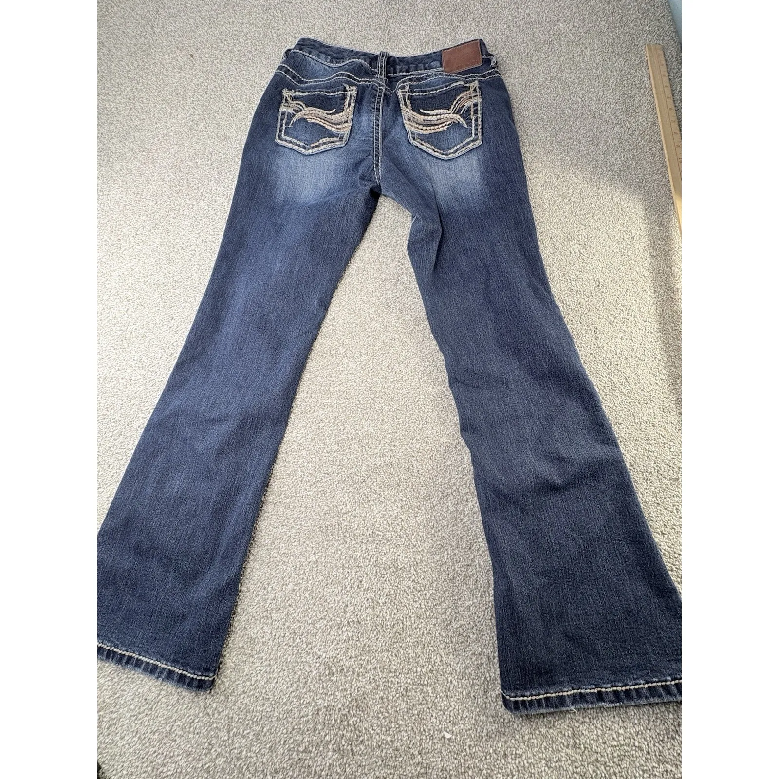 Maurices Bootcut Jeans Womens 7/8 Short Dark‎ Wash Stretch Denim - Image 12