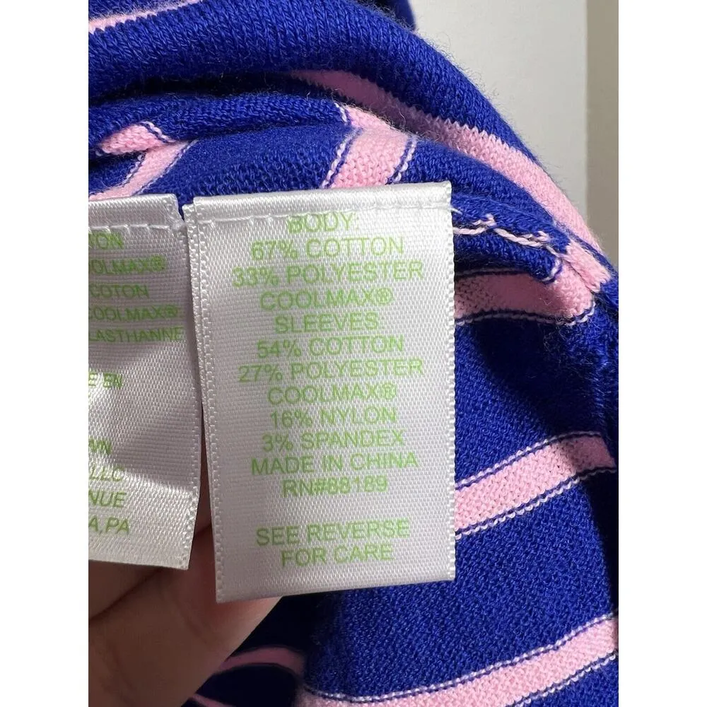 Lilly Pulitzer Elba Striped Tunic Sweater Small Tassels Blue Pink - Image 4